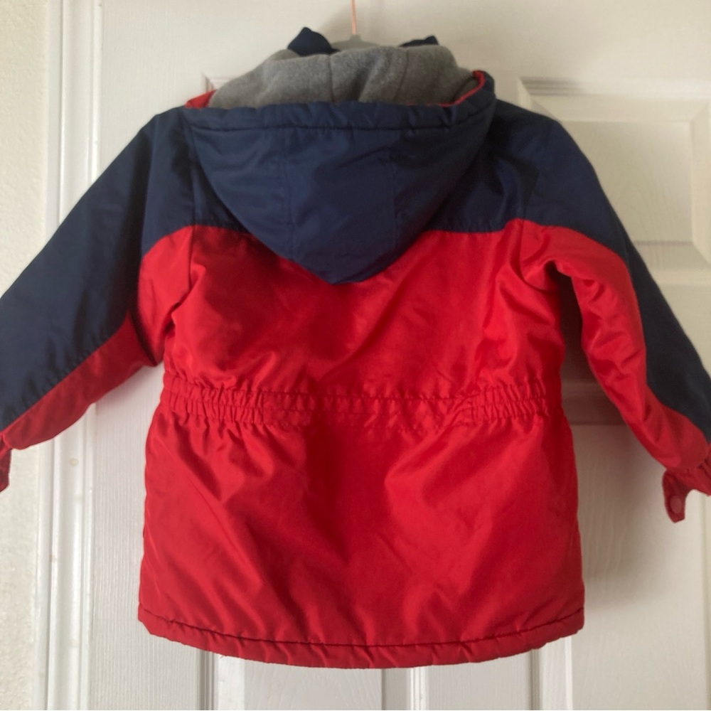 Oshkosh B'Gosh Boys Size 6 Puff Hooded Jacket Blue/Red - Picture 2 of 14